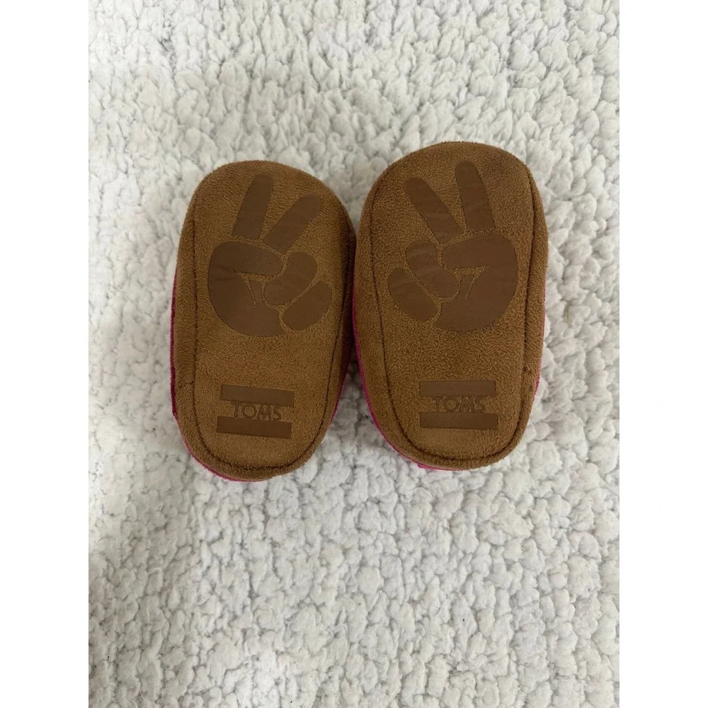TOMS 4 Pink Pinto Microsuede Tiny Shoes Baby Girls Casual Boho Slip On